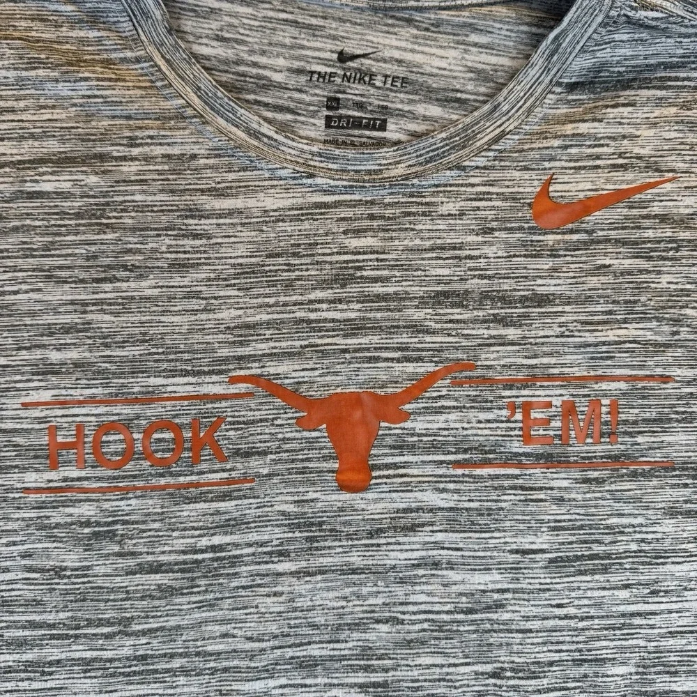 Nike Texas Longhorns Shirt Mens Xxl‎  Gray Football Gym Dri-Fit Hook Em